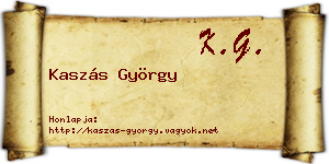 Kaszás György névjegykártya